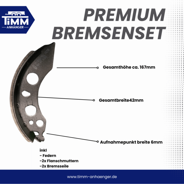 Premium Bremsbackenset  200x50mm kompatibel Alko – Bild 2
