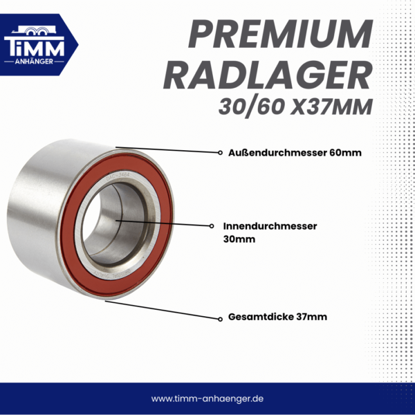 Kompaktlagersatz Ø 30/60 x 37 mm für Radbremse AL-KO 1637 – Bild 2