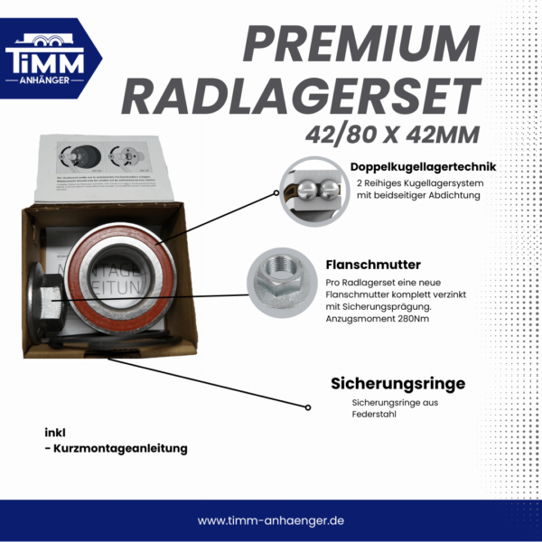 Premium Kompaktlagersatz Ø 42/80 x42mm