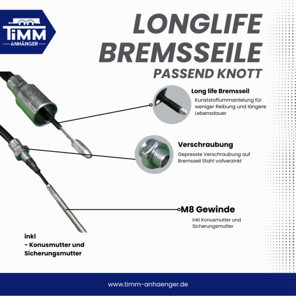 Bremsseile extra Long Life passend Knott