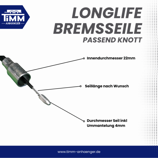 Bremsseile extra Long Life passend Knott – Bild 2