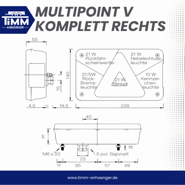 Aspöck Multipoint 5 Rückleuchte rechts – Bild 2
