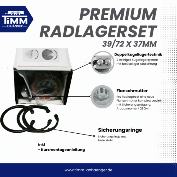 Premium Kompaktlagersatz Ø 39/72 x 37mm