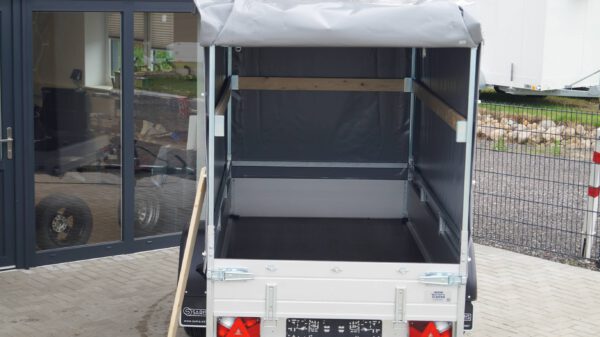 Tieflader 255x133cm 1350kg Hochplane grau 140cm – Bild 5