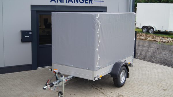 Tieflader 255x133cm 1350kg Hochplane grau 140cm – Bild 2