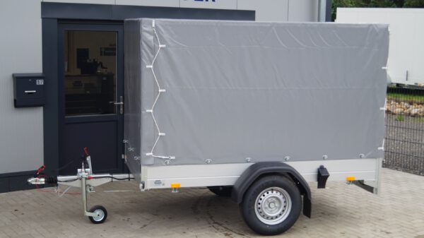 Tieflader 255x133cm 1350kg Hochplane grau 140cm – Bild 3