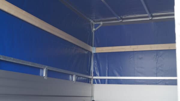 Tieflader 305x153cm 2000kg Hochplane Blau Rampen 100kmh – Bild 8
