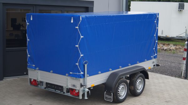 Tieflader 305x153cm 2000kg Hochplane Blau Rampen 100kmh – Bild 2
