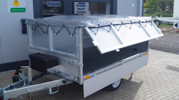 Heckkipper 256 150 1500kg Stahlaufsatzwände Flachplane – Bild 7
