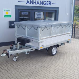 Heckkipper 256 150 1500kg Stahlaufsatzwände Flachplane