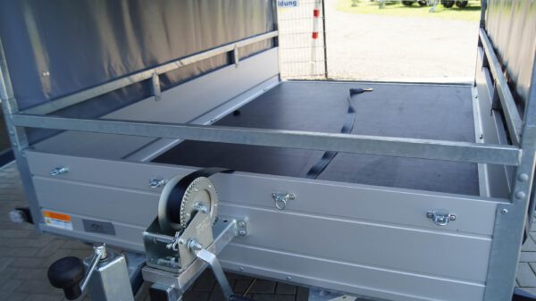 Tieflader 255x153cm 1500kg gebremst Rampe Plane Winde – Bild 13