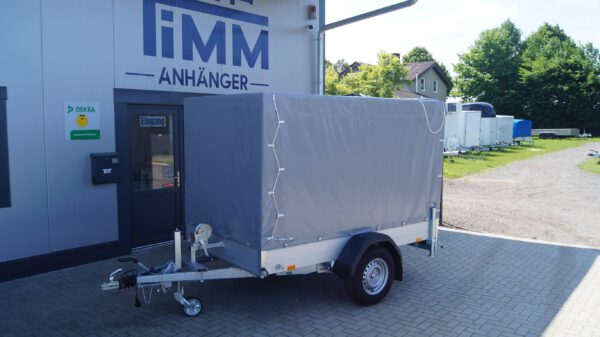 Tieflader 255x153cm 1500kg gebremst Rampe Plane Winde
